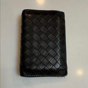 Bottega Veneta Black Woven Card Holder